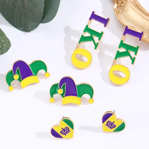 Cute Cartoon Acrylic Animal Earrings Frog Hummingbird Dog Hedgehog Festival Jewelry Mardi Gras Enamel Letter Heart Stud Earrings For Women