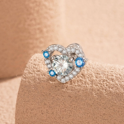 Orecchini A Cuore In Acciaio Al Titanio Con Zirconia Chiusura A Vite Piercing Cartilagine Gioielli Eleganti Per Donna