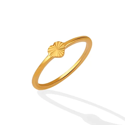 Französischer Retro Gold Titanstahl Herzform Ring Mit Strahlender Sonnenstrahl Textur Süßer Minimalistischer Schicker Schmuck