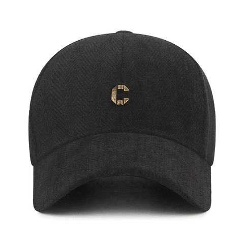Berretto Da Baseball Trama Spina Di Pesce Decorazione Lettera C In Metallo Regolabile Cappello Da Sole Casual Moda