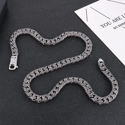 Collana A Catena Vintage In Acciaio Inossidabile 316L Gioielli Punk Hip Hop Retro Da Uomo