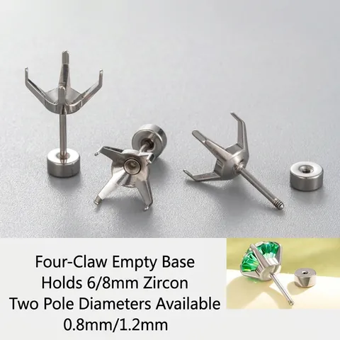Paramètres De Boucles D'oreilles À 4 Griffes Acier Titane Dos À Vis Base De Clou Pour Fabrication De Bijoux Bricolage Fournitures