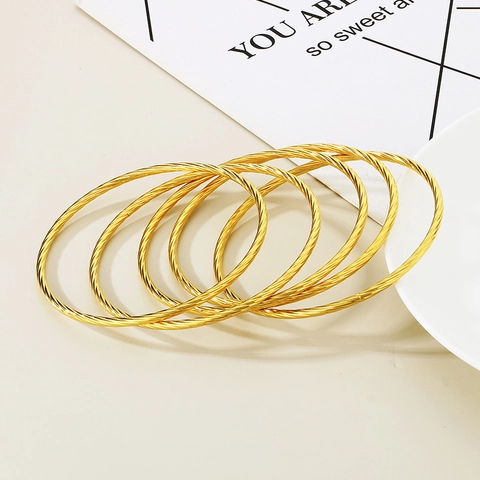 Twisted Rope Bangle Stainless Steel Cable Wire Bracelet Fashion Trendy Stackable Jewelry For Women And Men