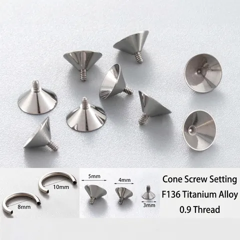 F136 Titaniumlegering Piercing Sieraden Accessoires Interne Schroefdraad Schroef Labret Post Hoefijzer Ring DIY Componenten