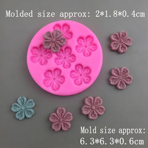 Sakura Pfirsichblüten Silikonform DIY Kuchen Fondant Harz Handwerk Backwerkzeug Hitzebeständig Flexibel