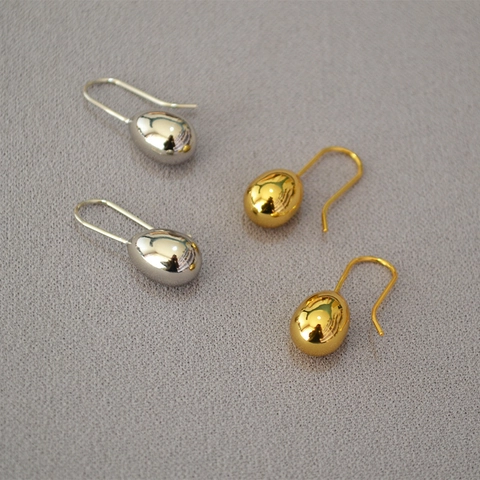 Orecchini A Goccia D'acqua Ottone Placcato Oro Platino Lucidato A Specchio Gioielli Di Moda Minimalista Per Donna