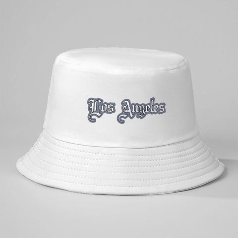Los Angeles Letter Printed Bucket Hat Polyester Breathable Outdoor Sun Protection Streetwear For Women Men