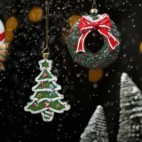 Kerstboom Hangende Ornamenten PVC Geschilderd Kerstman Notenkraker Zuurstok Voor Feestelijke Huisdecoratie Hangers