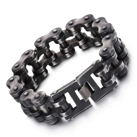 Pulsera De Cadena De Motocicleta De Acero Inoxidable Para Hombre Joyería De Eslabones De Bicicleta Estilo Punk Industrial Hip Hop