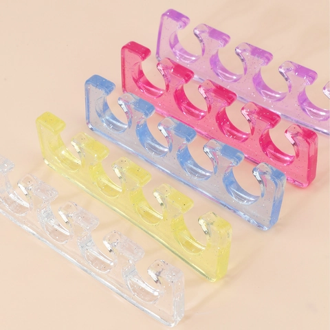 Separatori Di Dita Dei Piedi Silicone Glitter Trasparente Morbido Elastico Strumento Per Pedicure Nail Art E Allineamento