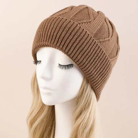 Gorro de Punto de Acrílico con Patrón de Ondas de Invierno para Hombre Mujer Cálido Suave Alta Elasticidad Color Sólido Slouchy Skull Cap Accesorio Moda