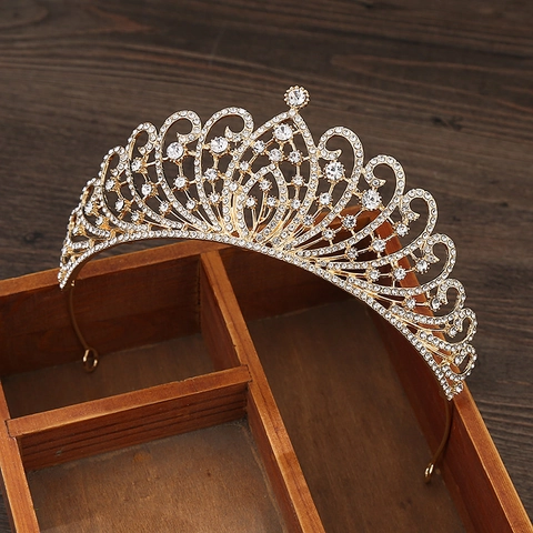 Vintage Baroque Style Alloy Rhinestone Tiara Crown Wedding Bridal Hair Accessories For Women Party Birthday Decor