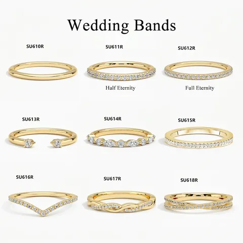 Minimalistischer 925 Sterlingsilber Goldener Vergoldeter D-Farbe Moissanit Ring Für Damen Herren Eternity Mode Schmuck Fingerring