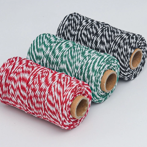 Baker's Twine Two Color Cotton Rope For Gift Wrapping DIY Craft Christmas Birthday Decorative Twine Spiral Cord