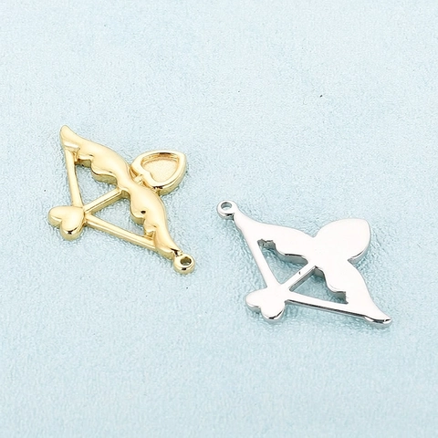 Colgante Corazón Flecha De Cupido Acero Inoxidable Galvanizado Pulido Dije Flecha De Eros Para Fabricación Joyas DIY