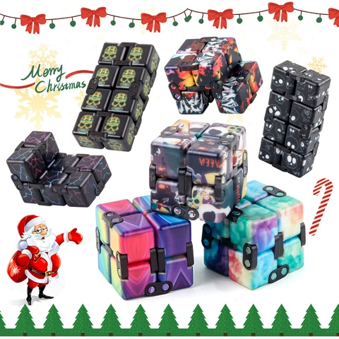 Giocattolo Cubo Infinito Plastica ABS Antistress Pieghevole Halloween Natale Spazio Fantasie Adulti Bambini