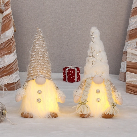 Weihnachten Zwerg Plüschpuppe Ausziehbare Lange Beine Leuchtende Gesichtslos Weihnachtsmann Zwerg Rudolf Ornament Handgefertigt Haus Deko