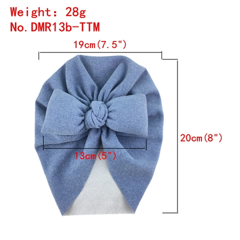 Baby Turban Hat Large Bow Soft Knitted Beanie Infant Toddler Newborn Headwrap Warm Solid Color Head Accessory