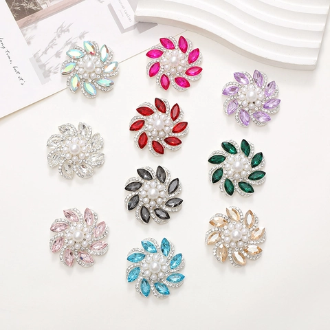 Flower Charms Alloy Horse Eye Crystal Rhinestone Imitation Artificial Pearl DIY Jewelry Making Shoe Decoration Phone Case Decor