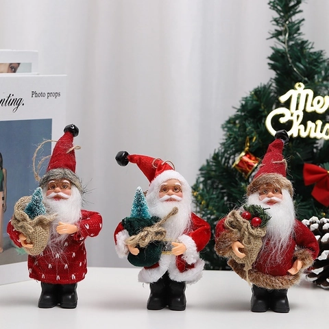 Staande Kerstman Pluche Pop Ornament Bril Cadeautas Voor Kerst Thuis Desktop Decoratie Feestelijke Vakantie Figuur