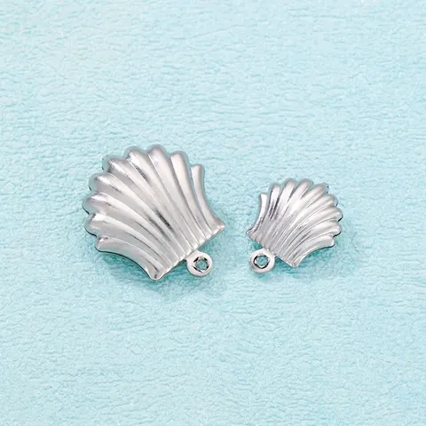 Pendentifs Coquille En Acier Inoxydable Charmes Métalliques Polis Pour La Fabrication De Bijoux Collier Bracelet Boucle Oreille