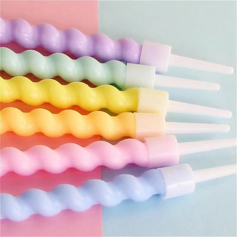 Romantic Spiral Heart Shape Birthday Candles Macaron Multicolor Cake Topper Decoration For Birthday Wedding Baking Accessories