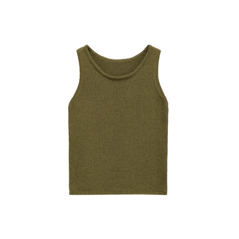 Damen Casual Strickjacke und Weste Set V-Ausschnitt Geknöpft Einfarbig Olivgrün Langarm Ärmellose Strickoberteile