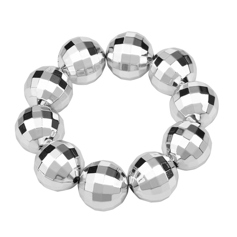 Facettierte Runde Discokugel Lose Perlen Kunststoff UV Galvanisiert Für DIY Schmuckherstellung Halsketten Armbänder Zubehör