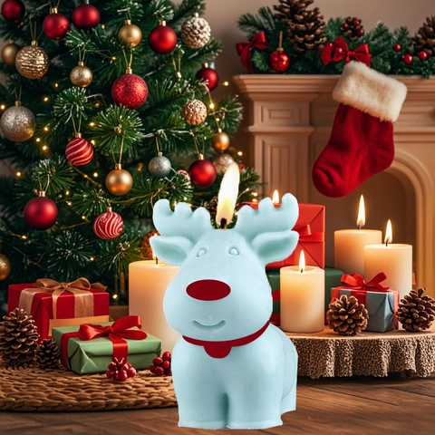 Christmas Elk Reindeer Silicone Mold DIY Aromatherapy Candle Soap Making Resin Craft Baking Tool Holiday Decor