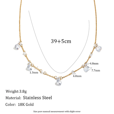 Zirkon Quaste Halskette Und Armband 18K Vergoldet Edelstahl Wassertropfen Anhänger Eleganter Schmuck Für Damen