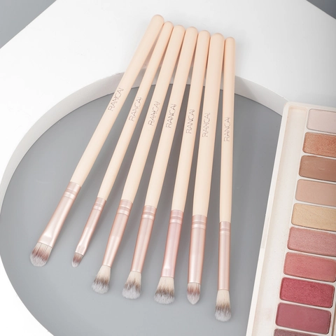 Professionele Oogmake-up Borstelset Synthetische Vezel Zachte Haren Houten Handvat Aluminium Buis Oogschaduw Detail Tool