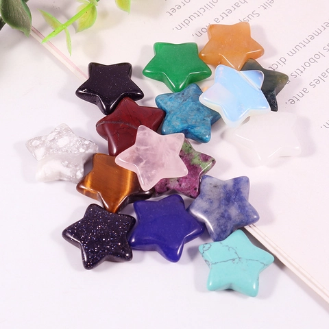 Ornamenti A Stella Pietre Preziose Cristallo Naturale Pentagramma Lucidato A Cinque Punte Per Arredo Scrivania Casa Meditazione