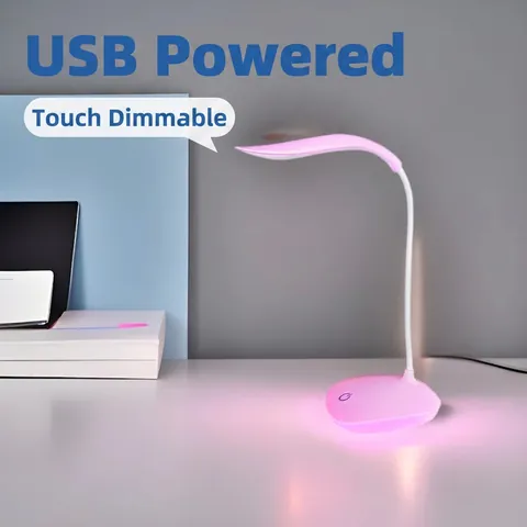 Lampada Da Scrivania LED Protezione Occhi Dimmer Touch USB Ricaricabile Flessibile Per Dormitorio Studenti Comodino Ufficio Moderna