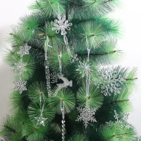 Ornamenti Natalizi Trasparenti Pendenti Appesi Plastica Acrilica Spirale Ghiaccioli Stelle Fiocchi Per Decorazione Albero