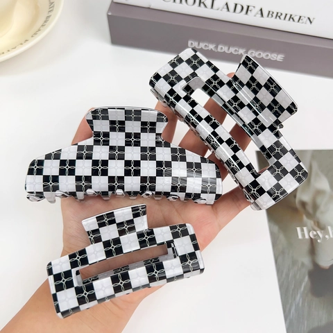 Große Haarklammern Bunte Blumenmuster Leopardenmuster PVC Haarkralle Für Frauen Täglich Haarschmuck