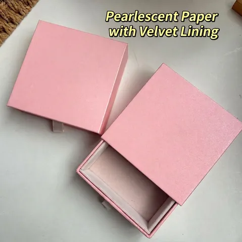 Elegant Square Jewelry Box Paperboard Drawer Slide Gift Packaging For Necklace Ring Bracelet With Sponge Lining