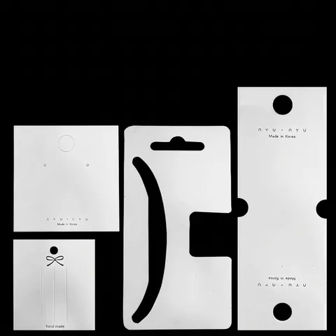 Cartes De Présentation Bijoux En Papier Carton Pour Boucles Oreilles Colliers Pinces À Cheveux Emballage Étiquettes Blanc