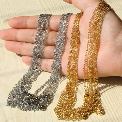 304 Stainless Steel Necklace Chain With Lobster Clasp Adjustable Link Chains For DIY Jewelry Making Minimalist Jewelry