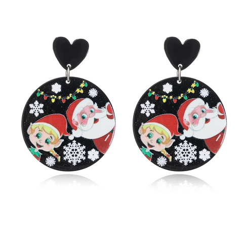 Weihnachten Hänger Ohrringe Acryl Bedruckt Weihnachtsmann Schneemann Rentier Festlicher Feiertagsschmuck Für Damen