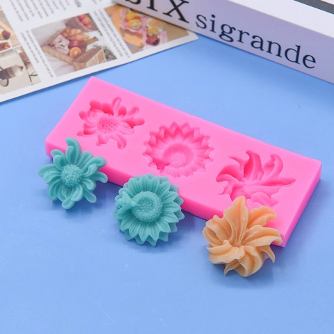 Flower Silicone Cake Mold Fondant Chocolate DIY Baking Tool Dessert Decoration Sugar Craft Soap Clay Making Pink