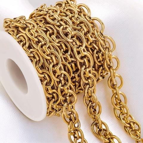 Edelstahl DIY Schmuckkette Spule Halskette Armband Herstellung Vakuum Beschichtet Hip Hop Klobig Poliert Bastelbedarf