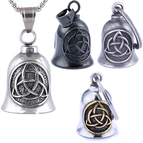 Collana Con Ciondolo Campanella Guardiana Nodo Celtico Acciaio Inossidabile Portafortuna Vikingo Per Motociclisti Uomo