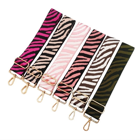 Wide Bag Strap Replacement Zebra Print Adjustable Webbing Purse Belt For Shoulder Crossbody Handbag Accessories
