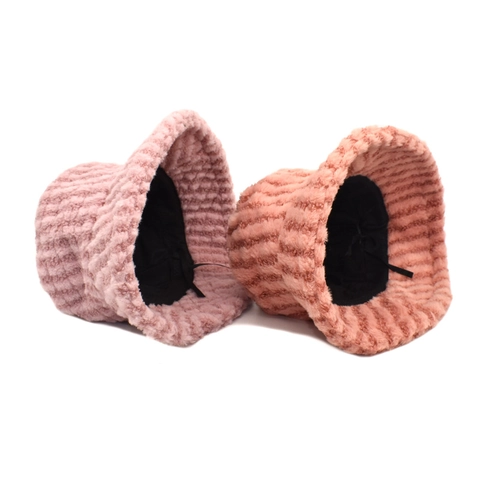 Cappello Alla Pescatora Invernale Caldo In Finta Pelliccia Di Coniglio Donna Peluche A Righe Termico Stile Coreano
