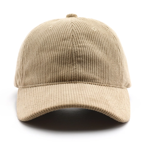 Retro Solid Color Corduroy Baseball Cap Adjustable Curved Brim Outdoor Sun Protection Travel Hat Unisex