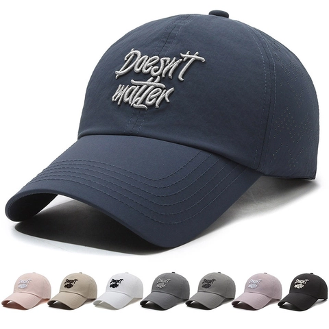 Schnell Trocknende Baseballkappe Lasergeschnitten Atmungsaktiv Sonnenschutz Stickerei Outdoor Sport Verstellbar Unisex