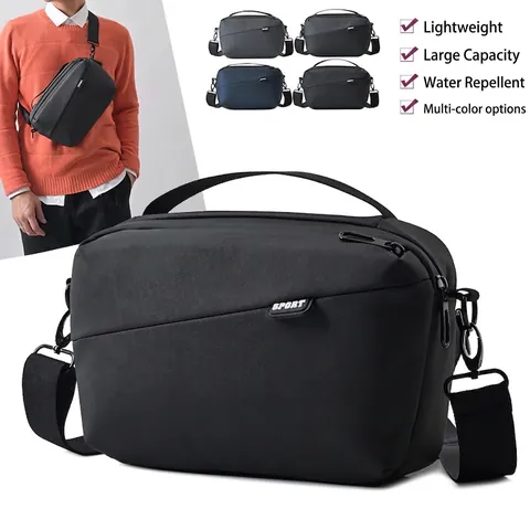 Borsa da Petto Uomo Business Casual Impermeabile in Nylon Monospalla a Tracolla Con Cinturino Regolabile Multitasche Sport