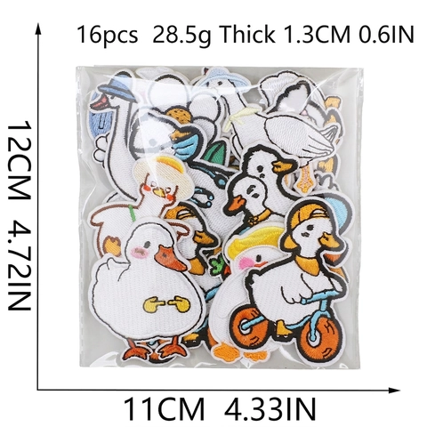 Cartoon Ente Gans Stickerei Patches Süße Tier Aufbügeln Dekorative Abzeichen Für Kinderkleidung DIY Basteln