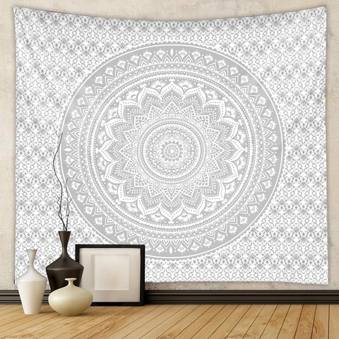 Arazzo Mandala Poliestere Bohemien Appeso A Parete Motivo Geometrico Decorativo Per Camera Da Letto Soggiorno Tessuto Morbido Arte Da Parete