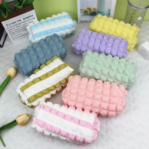 Etui Bubble Popcorn Textuur Cosmetische Tas Polyester Opbergtas Briefpapier Organizer Voor Studenten Reizen Ins Stijl